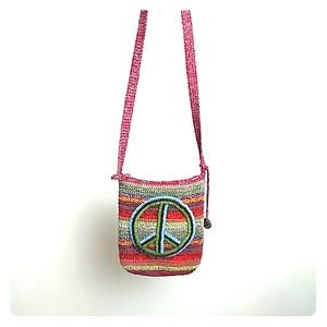 The Sak Peace Sign Hobo Hippie Shoulder Strap Bag